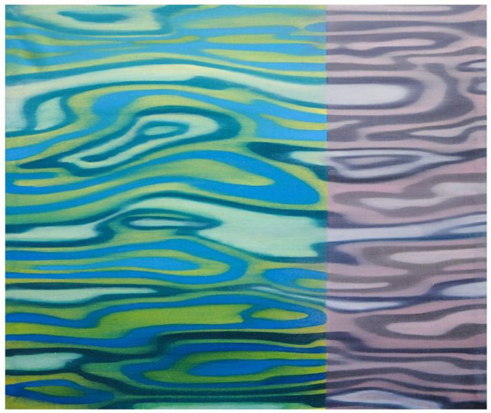 Nr. 611 • Wellenspiegel mit Schatten • Öl a. Lwd. • 2014 • 50 x 60 x 4,5 cm